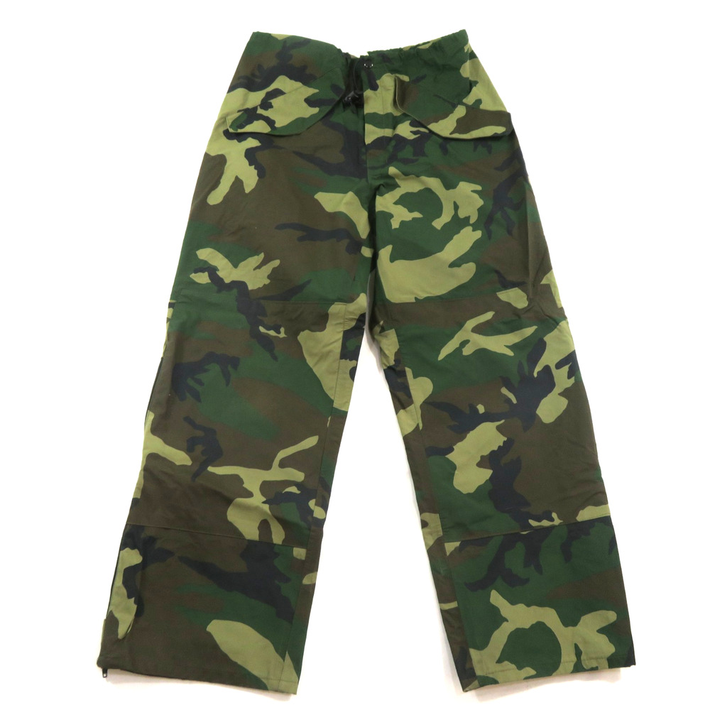 Woodland Camo Pants Military Rain Cold Weather Green Small Regular Vintage